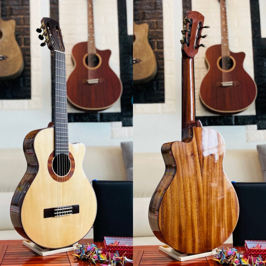 Đàn guitar classic mini size 1/2 gỗ Điệp nguyên tấm SG-mDC-34