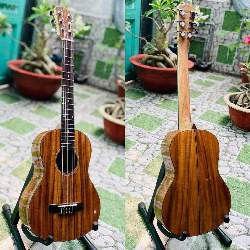 Đàn guitarlele cao cấp gỗ Điệp sơn bóng thùng đầy D-30