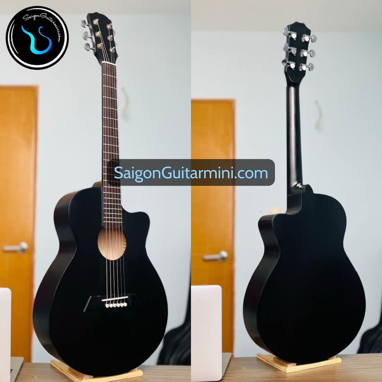 Guitar mini acoustic size 1/2 gỗ Sồi đen nhám SB-34C
