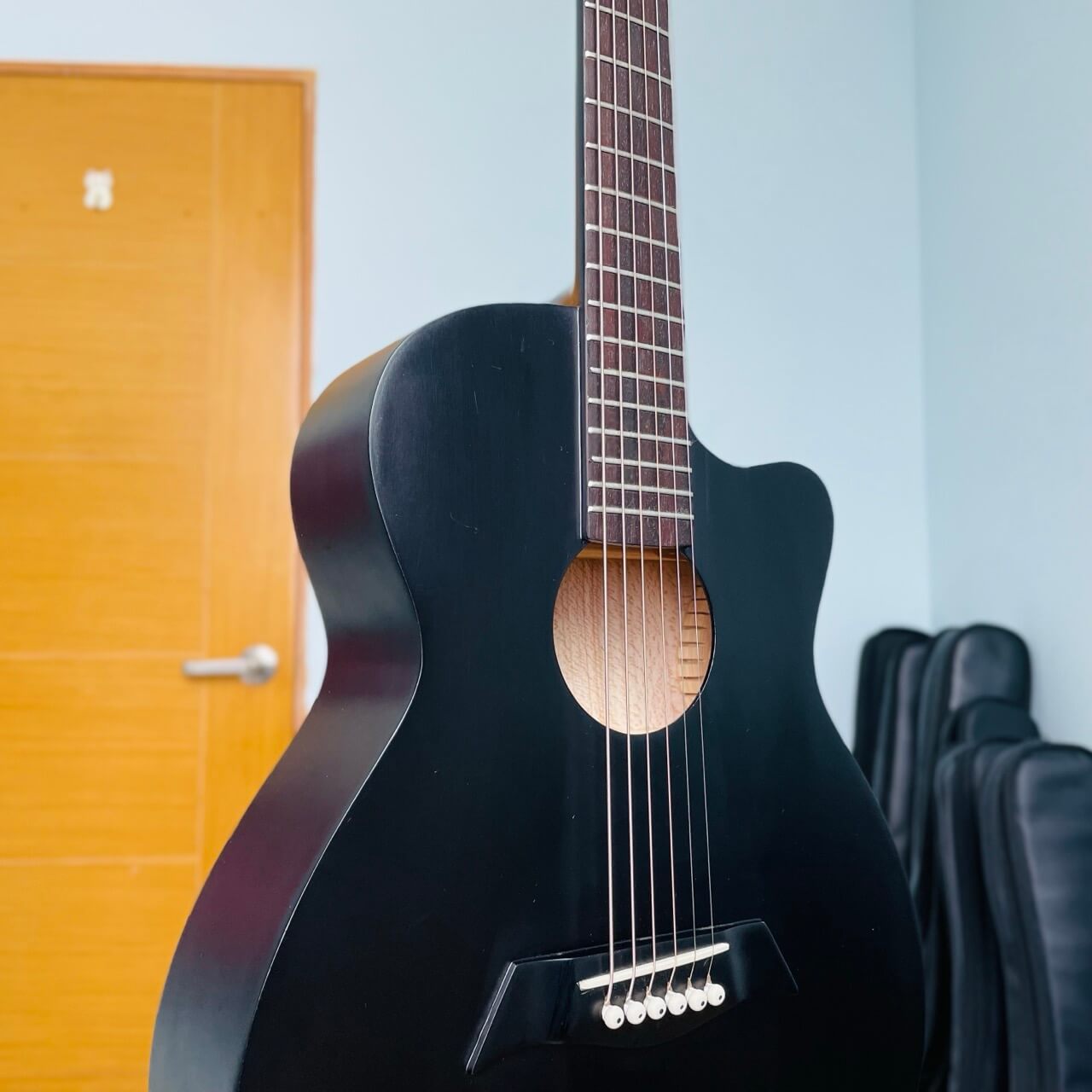 Guitar mini acoustic size 1/2 gỗ Sồi đen nhám SB-34C - Image 4